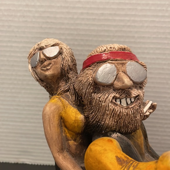 Vintage 92 Cowboy Biker & Lady Shade Tree Shelf Decor Collectible Handcrafted - Picture 12 of 13